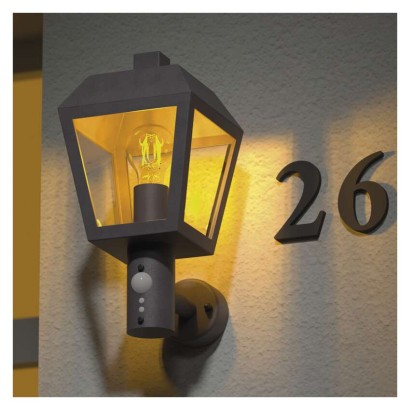 Zahradní nástěnné svítidlo ADENIA, čidlo soumraku, 19,8 x 15 x 29,8 cm, 1 x E27, 15 W