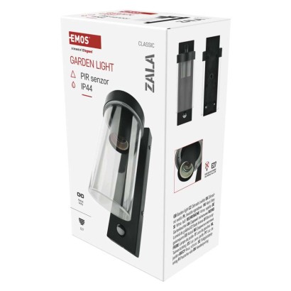 LED aiavalgusti, PIR ZALA, 12,8 × 8 × 28 cm, 1 × E27, 15 W