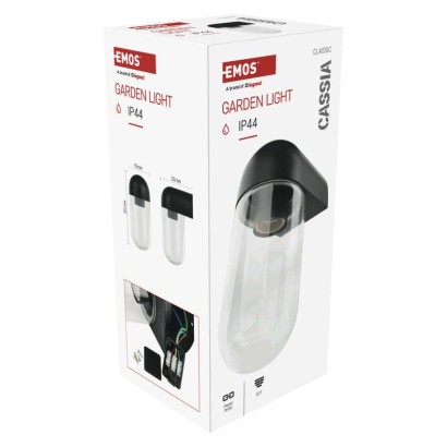 Zahradní nástěnné svítidlo CASSIA, 12,6 x 9,5 x 22,2 cm, 1 x E27, 15 W