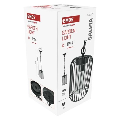 Zahradné závesné svietidlo SALVIA, 16 x 16 x 76 cm, 1 x E27, 15 W