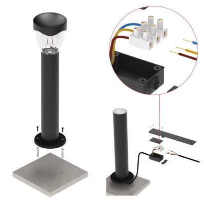 Záhradné stĺpikové svietidlo ARTEO, 12 x 12 x 50 cm, 1 x E27, 15 W