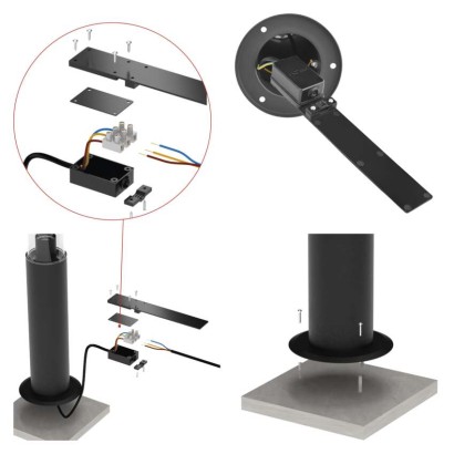 LED dārza gaismeklis kolonna ZALA, 14 × 14 × 50 cm, 1 × E27, 15 W