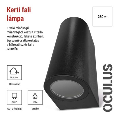 Kerti fali lámpa OCULUS, 8,8 x 6,7 x 15,3 cm, 2 x GU10, 2× 7W