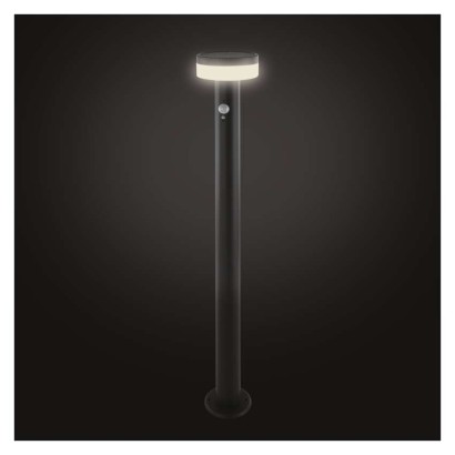 LED záhradné solárne stĺpikové svietidlo TERION, senzor súmraku, 12,5 x 12,5 x 80 cm