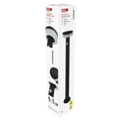 LED záhradné solárne stĺpikové svietidlo TERION, senzor súmraku, 12,5 x 12,5 x 80 cm