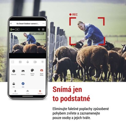 GoSmart venkovní otočná kamera IP-6000 OWL s 4G/LTE, šedá