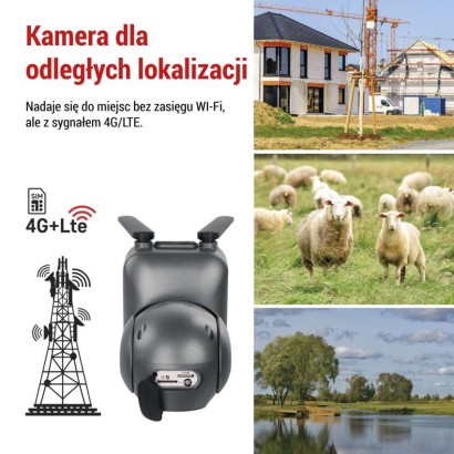 GoSmart Kamera zewnętrzna obrotowa IP-6000 OWL z 4G/LTE, szary