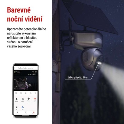 GoSmart venkovní otočná kamera IP-6000 OWL s 4G/LTE, šedá