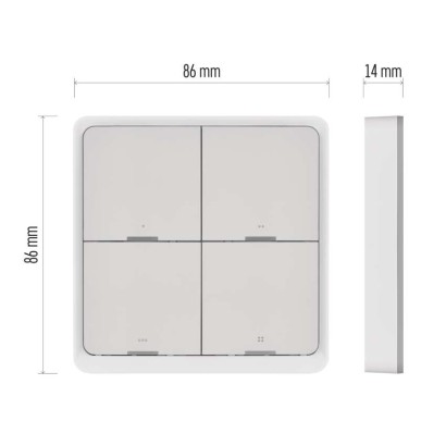 GoSmart Přenosný ovladač scén IP-2004ZW, ZigBee 3.0, 4-tlačítkový