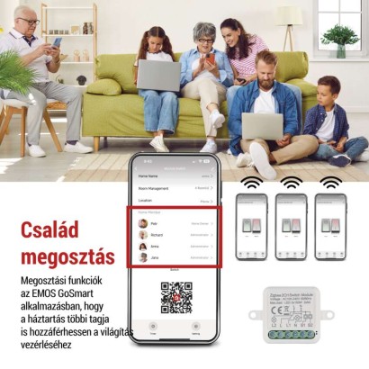GoSmart kapcsolómodul IP-2102SZ, ZigBee, 2 csatornás
