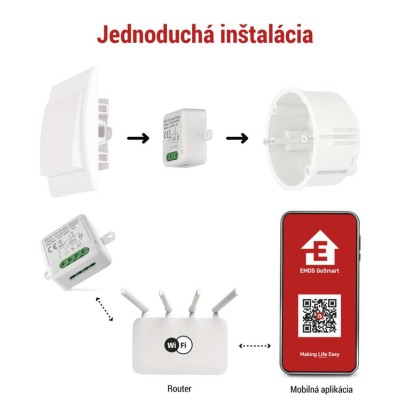 GoSmart spínací modul IP-2101SW, WiFi, 1-kanálový