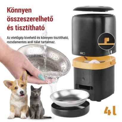 GoSmart állateledel adagoló Pet Care, 4 l, fekete, Wi-Fi