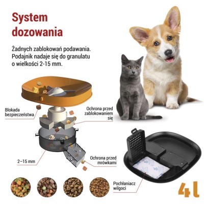 GoSmart Karmidło PET CARE, 4 l, czarne, Wi-Fi