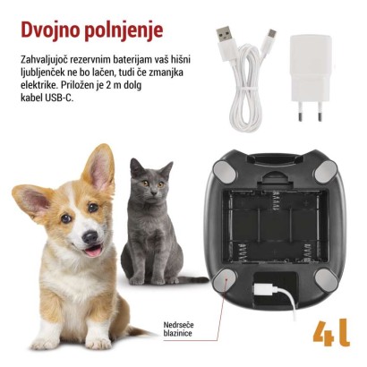 GoSmart dozirnik hrane za hišne živali Pet Care 4 l, črn, Wi-Fi