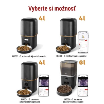 GoSmart dávkovač krmiva Pet Care s kamerou, 4 l, čierny, Wi-Fi