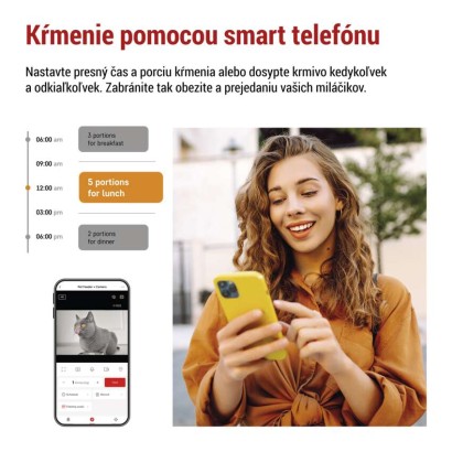 GoSmart dávkovač krmiva Pet Care s kamerou, 6 l, čierny, Wi-Fi
