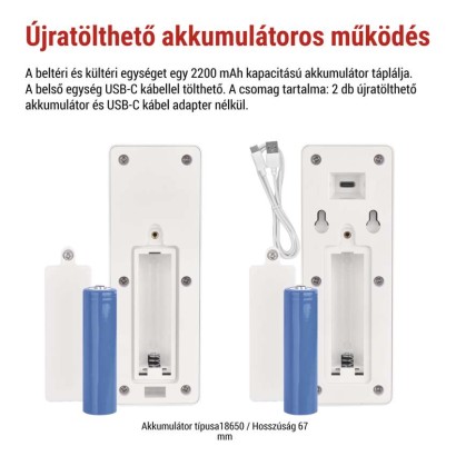 Vezeték nélküli otthoni audio kapucsengő készlet H1087, 1 résztvevő