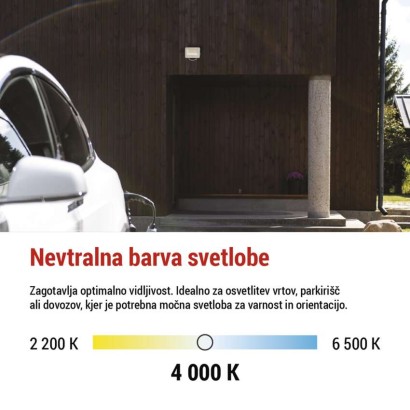 LED reflektor GLARO 30W, bel, IP65, 3000 lm, nevtralna bela
