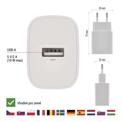 Univerzální USB adaptér BASIC do sítě 10 W max.