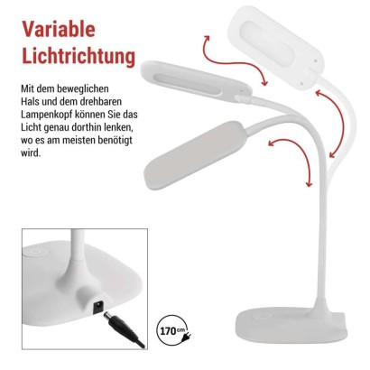 LED Schreibtischlampe STELLA, weiss