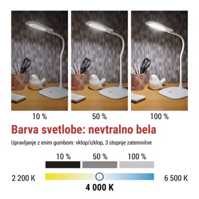 Namizna LED svetilka STELLA bela