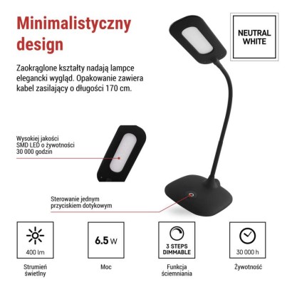 Lampa biurkowa LED STELLA czarna
