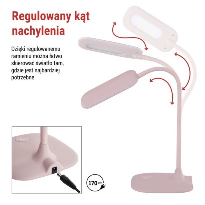 Lampa biurkowa LED STELLA różowa