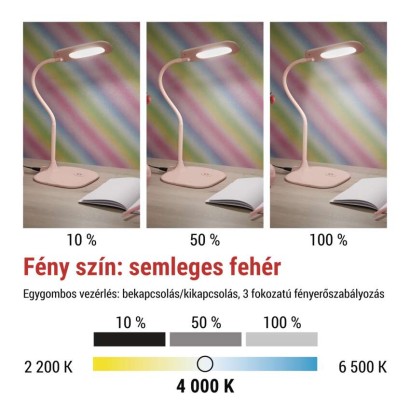 EMOS Stella LED asztali lámpa, rózsaszín