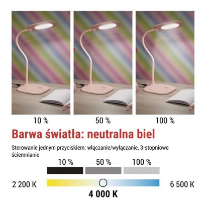 Lampa biurkowa LED STELLA różowa