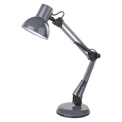 Lampa biurkowa E27 LUCAS 48 cm ciemno szary