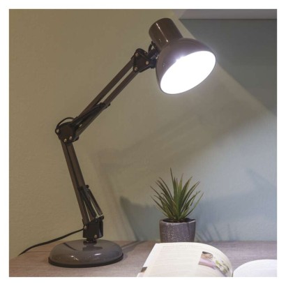 Lampa biurkowa E27 LUCAS 48 cm ciemno szary