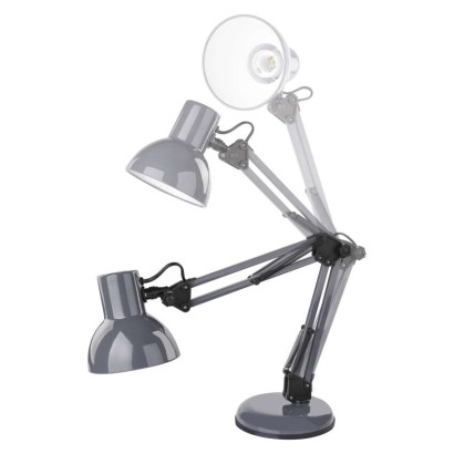 Lampa biurkowa E27 LUCAS 48 cm ciemno szary
