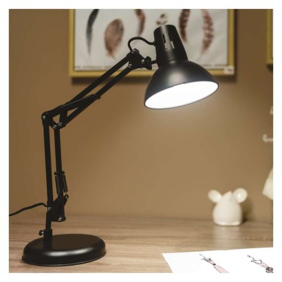 Stolní lampa DUSTIN na žárovku E27, černá