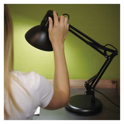 Stolní lampa DUSTIN na žárovku E27, černá
