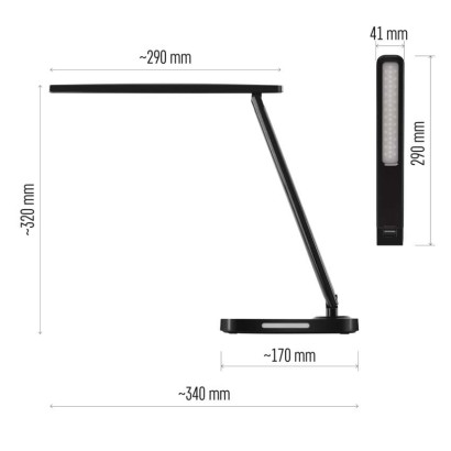 LED stolná lampa CARSON, čierna