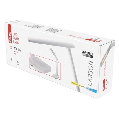 Lampa biurkowa LED CARSON biała