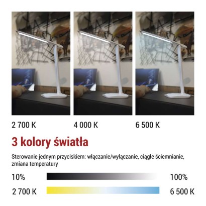 Lampa biurkowa LED CHASE biała