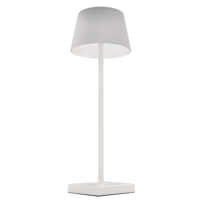 LED stolná lampa KATIE, dobíjacia, biela