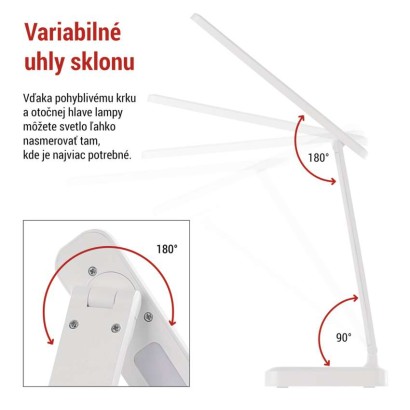 LED stolná lampa AMY, dobíjacia