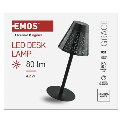 LED stolná lampa GRACE, dobíjacia