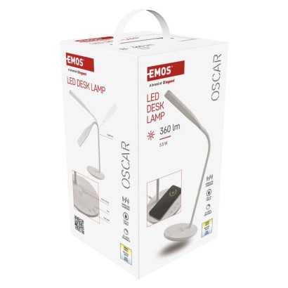 LED stolná lampa OSCAR, biela