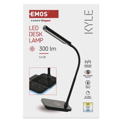 LED stolná lampa KYLE, čierna