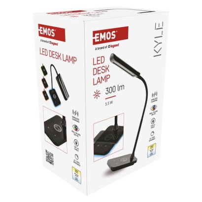 LED stolná lampa KYLE, čierna