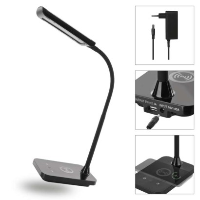 LED stolná lampa KYLE, čierna