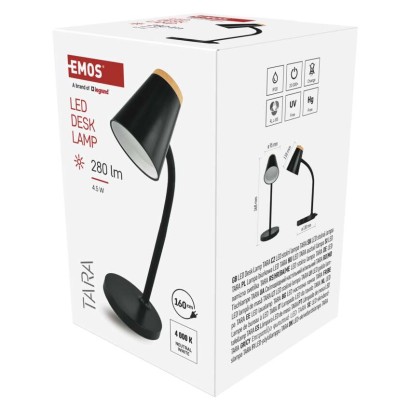 LED stolná lampa TARA, čierna