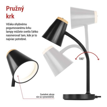 LED stolná lampa TARA, čierna