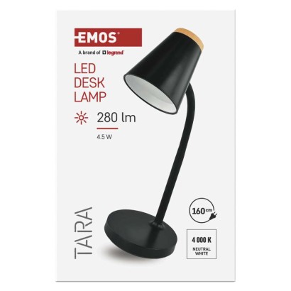 LED stolná lampa TARA, čierna