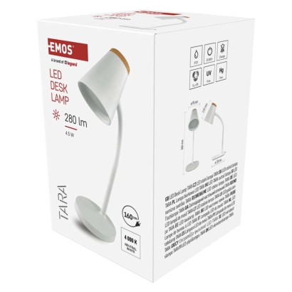 LED stolná lampa TARA, biela