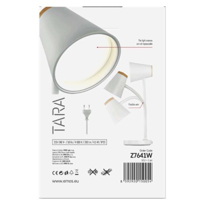 LED stolná lampa TARA, biela