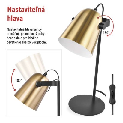 Stolná lampa NINA, zlatá